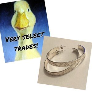 VERY SELECT TRADES! RARE Tiffany & Co 1997 Script 2” Hoop Earrings